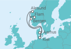 Itinerario del Crucero Noruega, Dinamarca TI - AIDA