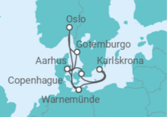 Itinerario del Crucero Dinamarca, Alemania, Suecia, Noruega TI - AIDA