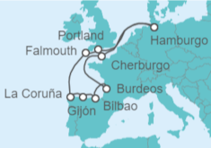 Itinerario del Crucero Reino Unido, España, Francia TI - AIDA