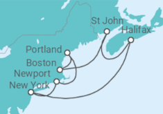 Itinerario del Crucero Estados Unidos (EE.UU.), Canadá TI - AIDA