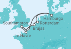 Itinerario del Crucero Francia, Reino Unido, Bélgica, Holanda TI - AIDA