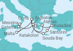 Itinerario del Crucero Grecia, Turquía, Malta, Italia TI - AIDA