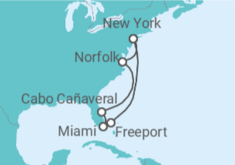 Itinerario del Crucero Estados Unidos (EE.UU.) TI - AIDA