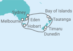 Itinerario del Crucero Australia y Nueva Zelanda: Melbourne y Tauranga - NCL Norwegian Cruise Line