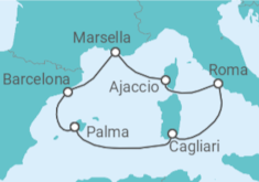 Itinerario del Crucero Italia, Francia, España TI - AIDA