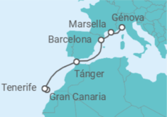 Itinerario del Crucero Islas Canarias TI - Costa Cruceros