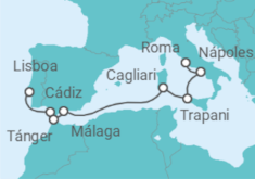 Itinerario del Crucero Un viaje por atardeceres dorados y costas del sur - Explora Journeys