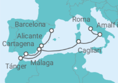 Itinerario del Crucero Un viaje desde los acantilados de Amalfi hasta el sol de Andalucía - Explora Journeys