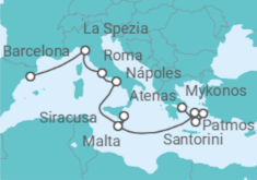 Itinerario del Crucero Un viaje desde las costas de Liguria hasta la deslumbrante belleza de las Cícladas - Explora Journeys