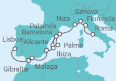 Itinerario del Crucero Un largo viaje a la Riviera para pasar el Año Nuevo en el mar - Explora Journeys
