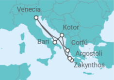 Itinerario del Crucero Montenegro, Grecia, Italia TI - Costa Cruceros