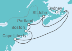 Itinerario del Crucero Canadá y Nueva Inglaterra - Royal Caribbean