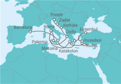 Itinerario del Crucero Mediterráneo, Islas Griegas y Adriático - Cunard
