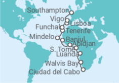 Itinerario del Crucero Desde Ciudad del Cabo (Sudáfrica) a Southampton (Londres) - Oceania Cruises
