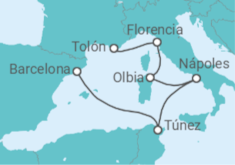 Itinerario del Crucero Legado Mediterráneo desde Tolón TI - Corazul Cruceros