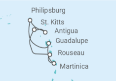 Itinerario del Crucero Guadalupe, St. Maarten, St. Kitts - MSC Cruceros