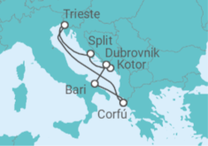 Itinerario del Crucero Italia, Croacia, Montenegro TI - AIDA