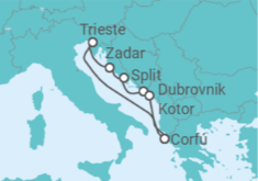 Itinerario del Crucero Italia, Croacia, Montenegro TI - AIDA
