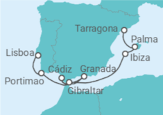 Itinerario del Crucero Portugal, España, Gibraltar - NCL Norwegian Cruise Line
