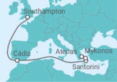 Itinerario del Crucero España e Islas Griegas - Cunard