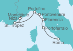 Itinerario del Crucero Italia, Francia, Mónaco - Seadream Yacht Club