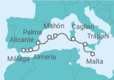 Itinerario del Crucero Italia, España - Seadream Yacht Club