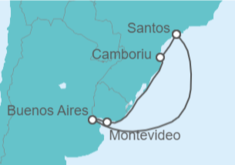 Itinerario del Crucero Uruguay, Argentina, Brasil - MSC Cruceros