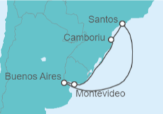 Itinerario del Crucero Brasil, Uruguay - MSC Cruceros