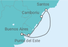 Itinerario del Crucero Brasil, Uruguay, Argentina - MSC Cruceros