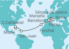 Itinerario del Crucero Desde Barcelona a Orlando - MSC Cruceros