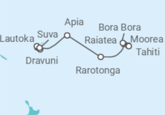 Itinerario del Crucero Pacífico Sur: Fiji, Bora Bora y Moorea - NCL Norwegian Cruise Line