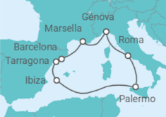 Itinerario del Crucero Francia, Italia, España - MSC Cruceros