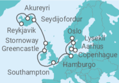 Itinerario del Crucero Un largo viaje por las costas del norte y los reinos glaciales - Explora Journeys