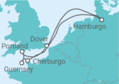 Itinerario del Crucero Reino Unido, Guernsey, Francia - AIDA