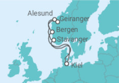 Itinerario del Crucero Noruega - AIDA