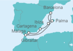 Itinerario del Crucero España, Gibraltar TI - AIDA