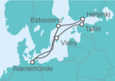 Itinerario del Crucero Suecia, Estonia, Finlandia TI - AIDA