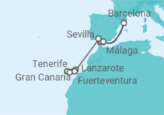 Itinerario del Crucero Islas Canarias TI - AIDA