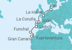 Itinerario del Crucero Francia, España, Portugal TI - AIDA