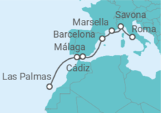 Itinerario del Crucero Italia, Francia, España - Costa Cruceros