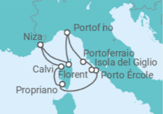 Itinerario del Crucero Italia, Francia - Ponant