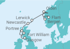 Itinerario del Crucero Reino Unido, Noruega - Ponant