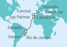 Itinerario del Crucero Desde Marsella a Santos - MSC Cruceros