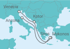 Itinerario del Crucero Montenegro, Grecia - MSC Cruceros