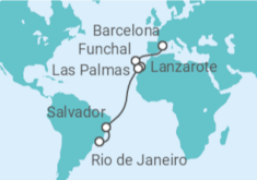 Itinerario del Crucero Desde Barcelona a Río de Janeiro - MSC Cruceros