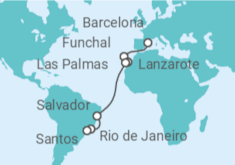Itinerario del Crucero Desde Barcelona a Santos - MSC Cruceros