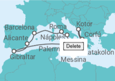 Itinerario del Crucero Italia, Montenegro, Grecia, Gibraltar, España - Princess Cruises