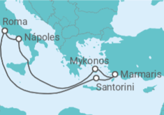 Itinerario del Crucero Grecia, Italia - MSC Cruceros