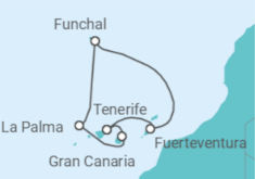 Itinerario del Crucero Oasis del Atlántico - Costa Cruceros