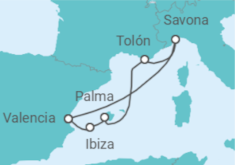 Itinerario del Crucero España, Francia - Costa Cruceros